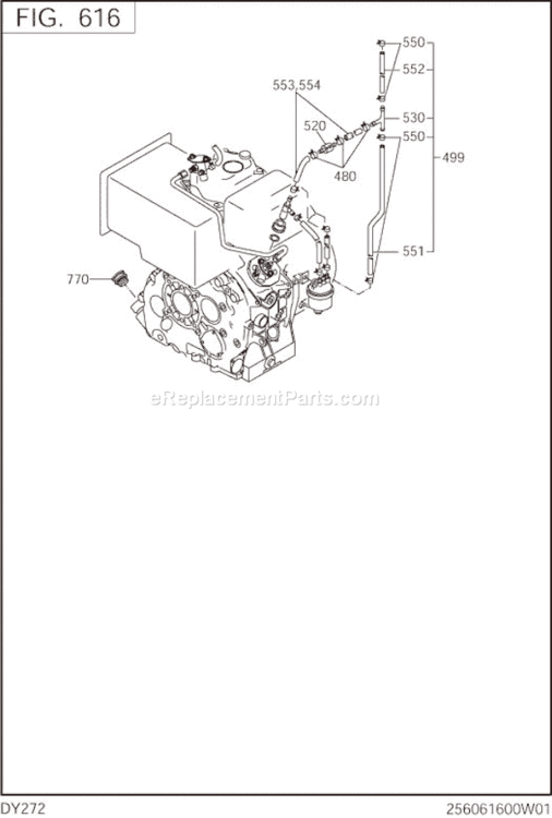 Page M Diagram and Parts List for DY272DS2470  Subaru Engine