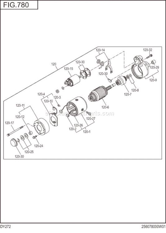 Page M Diagram and Parts List for DY272DS2820  Subaru Engine