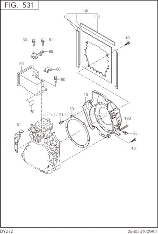 Cooling,Starting Diagram and Parts List for DY272DS283S  Subaru Engine