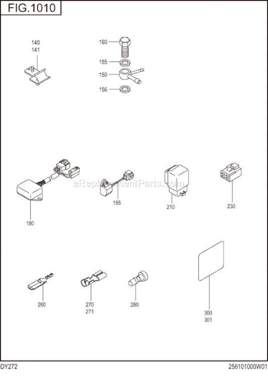 Page P Diagram and Parts List for DY272DS2860  Subaru Engine