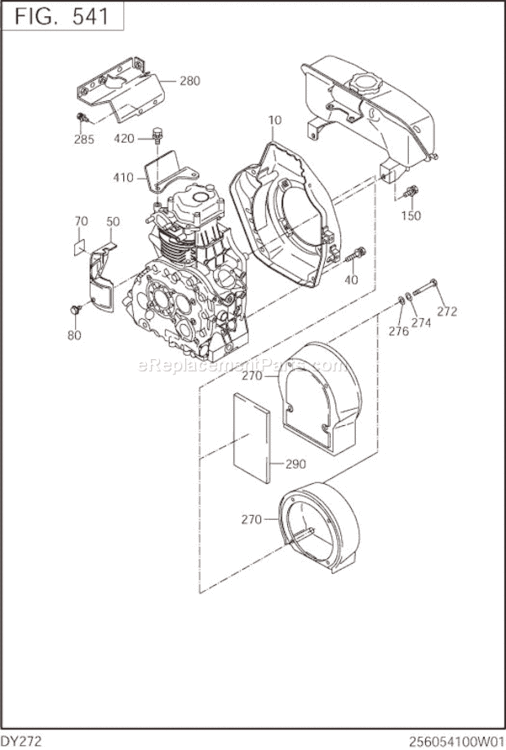 Page N Diagram and Parts List for DY272DS4110  Subaru Engine