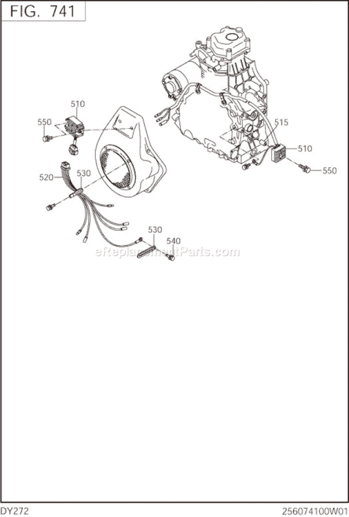 Page O Diagram and Parts List for DY272DS4131  Subaru Engine