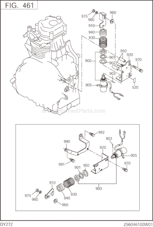 Page J Diagram and Parts List for DY272DS5470  Subaru Engine