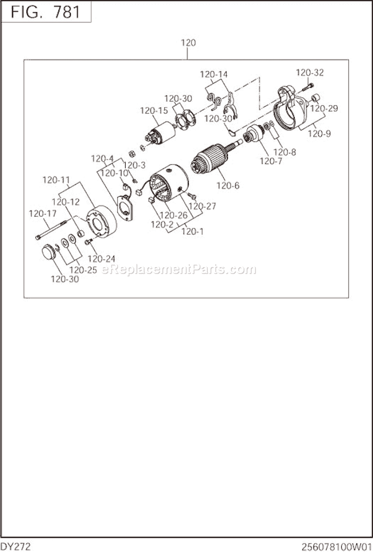 Page O Diagram and Parts List for DY272DS291S  Subaru Engine