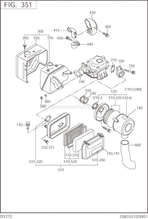 Page G Diagram and Parts List for DY272DS7700  Subaru Engine