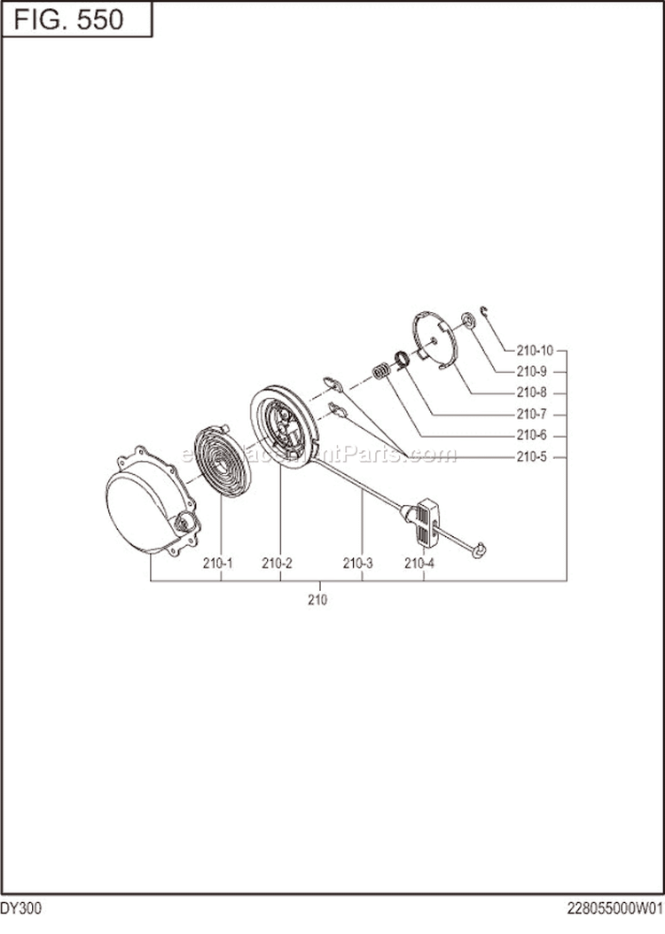 Page H Diagram and Parts List for DY300B00060  Subaru Engine