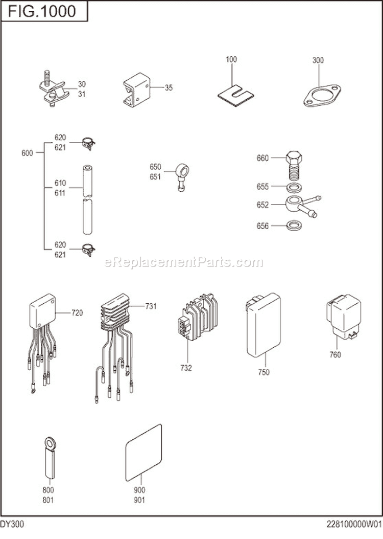 0 Tandoku-Hassou-Buhin Diagram and Parts List for DY300BS4050  Subaru Engine