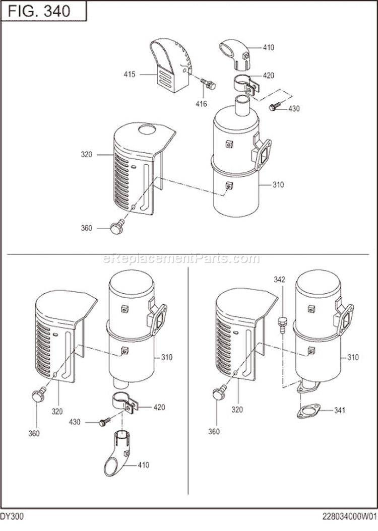 Page F Diagram and Parts List for DY300BS4050  Subaru Engine