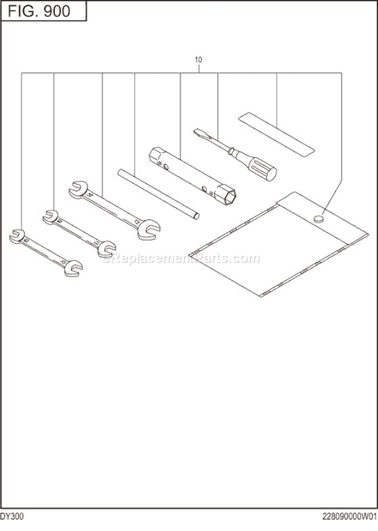 Accessories Label Diagram and Parts List for DY300B00060  Subaru Engine