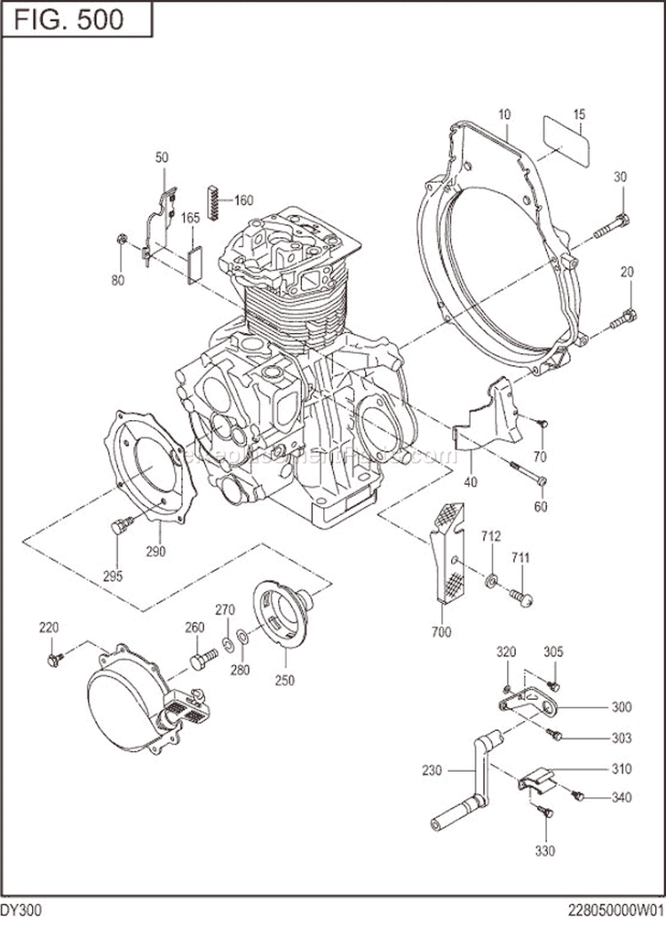 Cooling,Starting Diagram and Parts List for DY300B00060  Subaru Engine