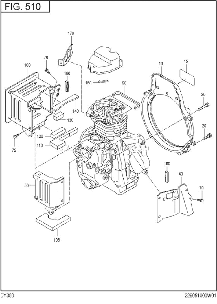 Page H Diagram and Parts List for DY350DS1720  Subaru Engine