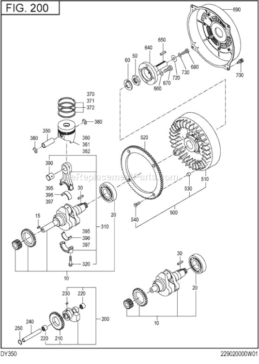 Page C Diagram and Parts List for DY350DS3180  Subaru Engine