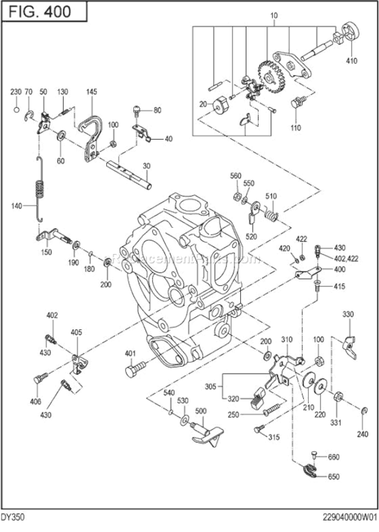 Page G Diagram and Parts List for DY350DS3180  Subaru Engine