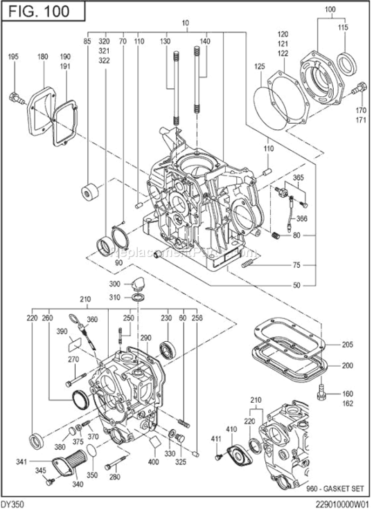 Page A Diagram and Parts List for DY350DS3210  Subaru Engine