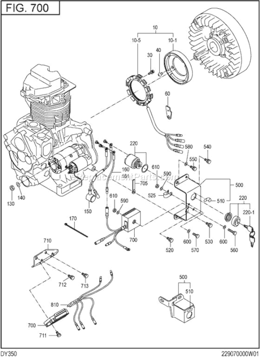 Page J Diagram and Parts List for DY350DS3210  Subaru Engine