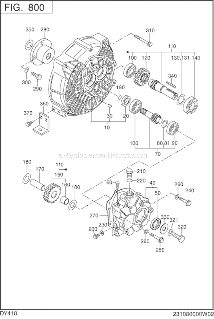 Page Q Diagram and Parts List for DY410B83270  Subaru Engine