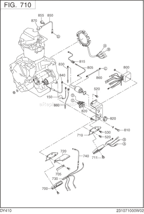 Page N Diagram and Parts List for DY410DS1200  Subaru Engine
