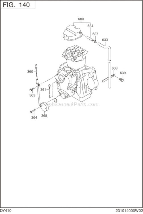 Page C Diagram and Parts List for DY410DS1200  Subaru Engine