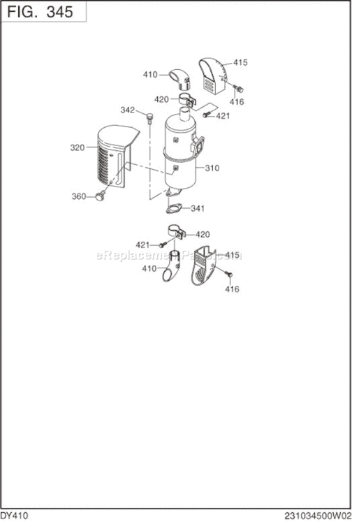 Page G Diagram and Parts List for DY410DS1200  Subaru Engine