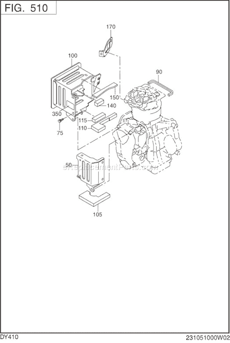 Page L Diagram and Parts List for DY410D87870  Subaru Engine