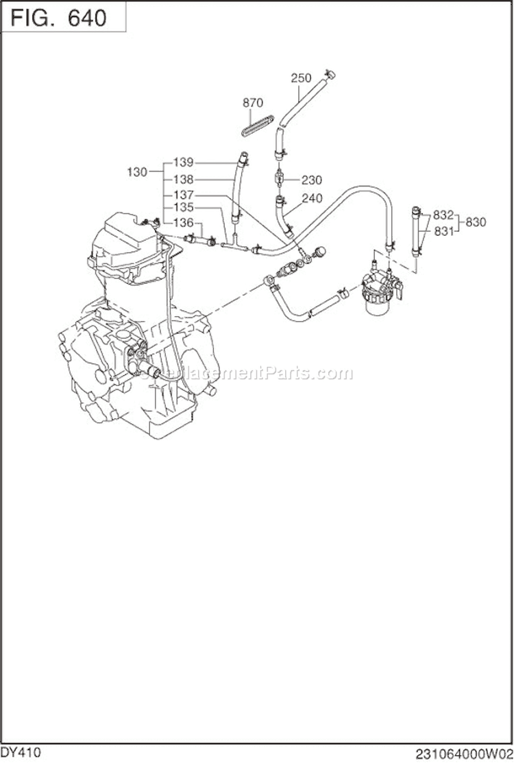 Page N Diagram and Parts List for DY410D83270  Subaru Engine