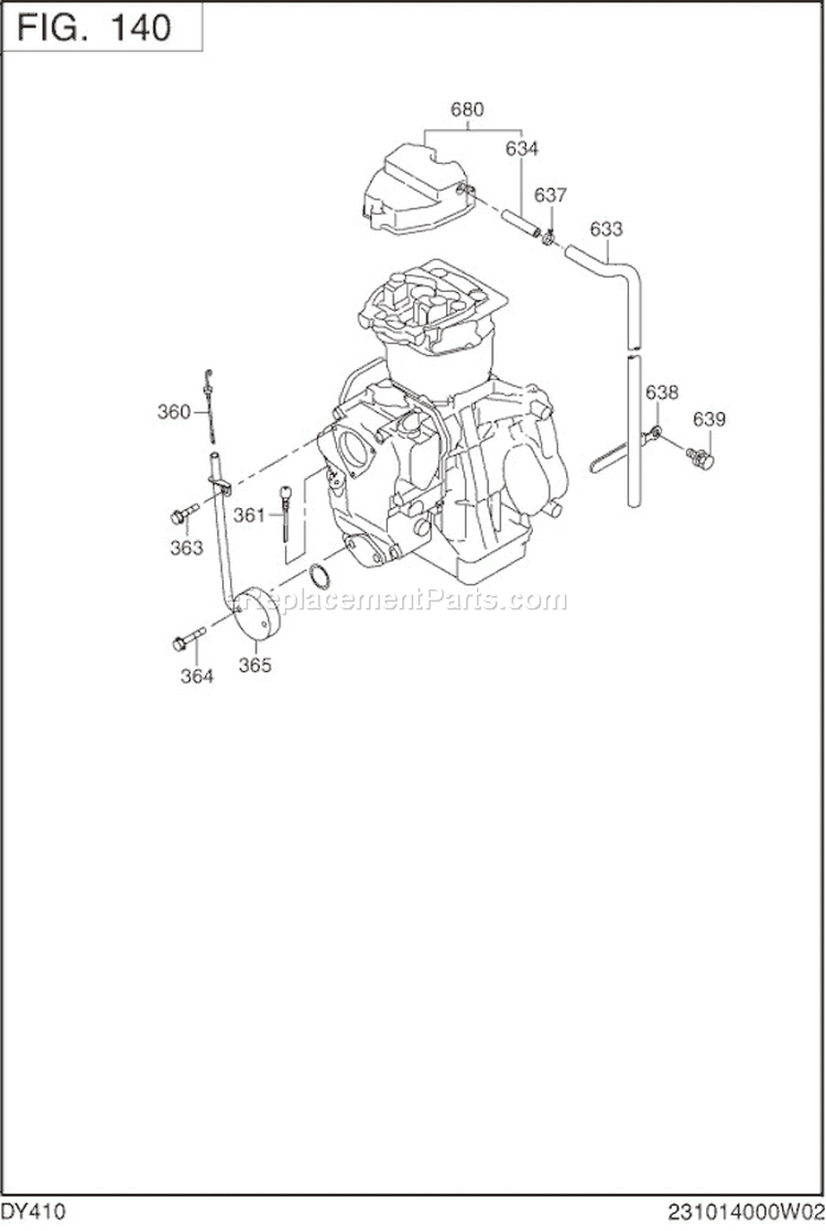 Page C Diagram and Parts List for DY410D83270  Subaru Engine