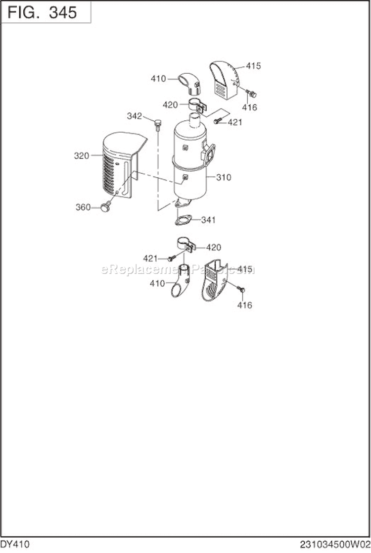 Page F Diagram and Parts List for DY410DD0070  Subaru Engine