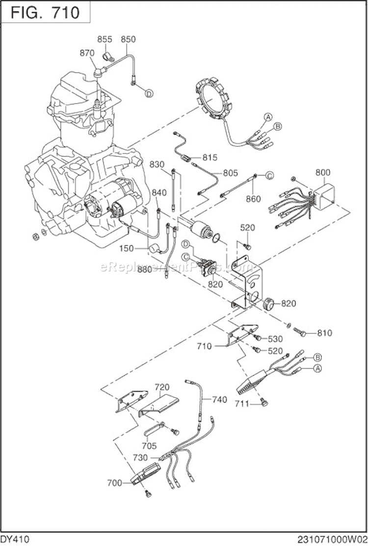 Page O Diagram and Parts List for DY410D8167S  Subaru Engine