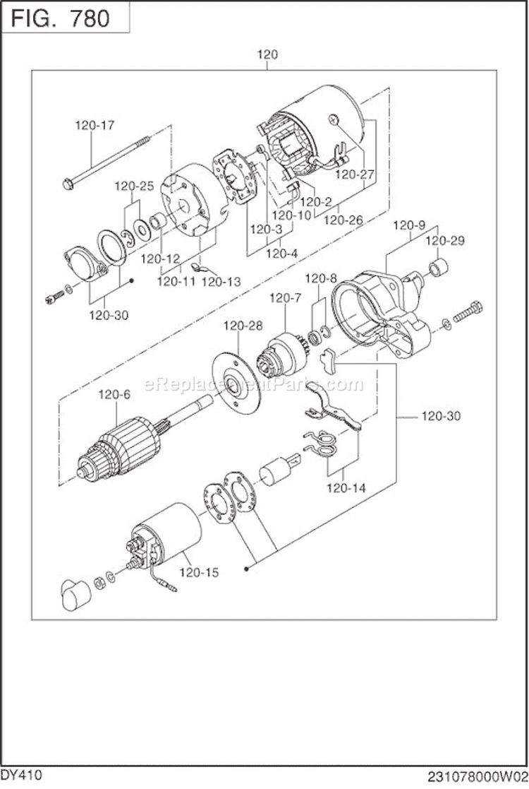 Page P Diagram and Parts List for DY410D8167S  Subaru Engine