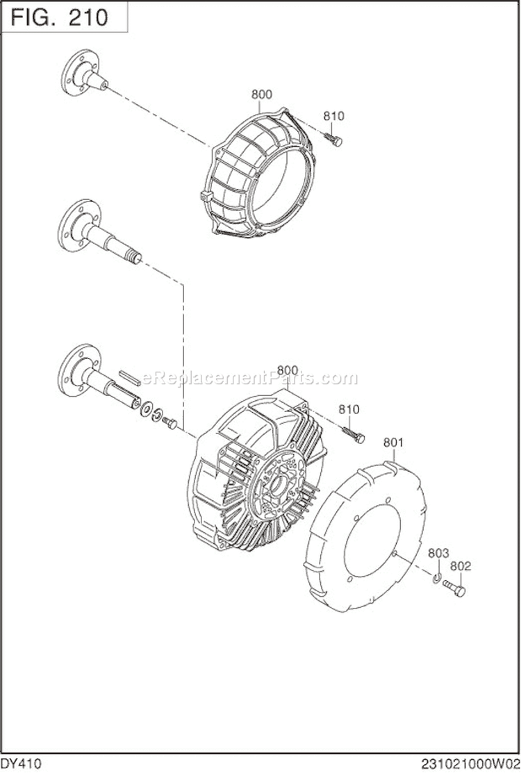 Page D Diagram and Parts List for DY410D12260  Subaru Engine