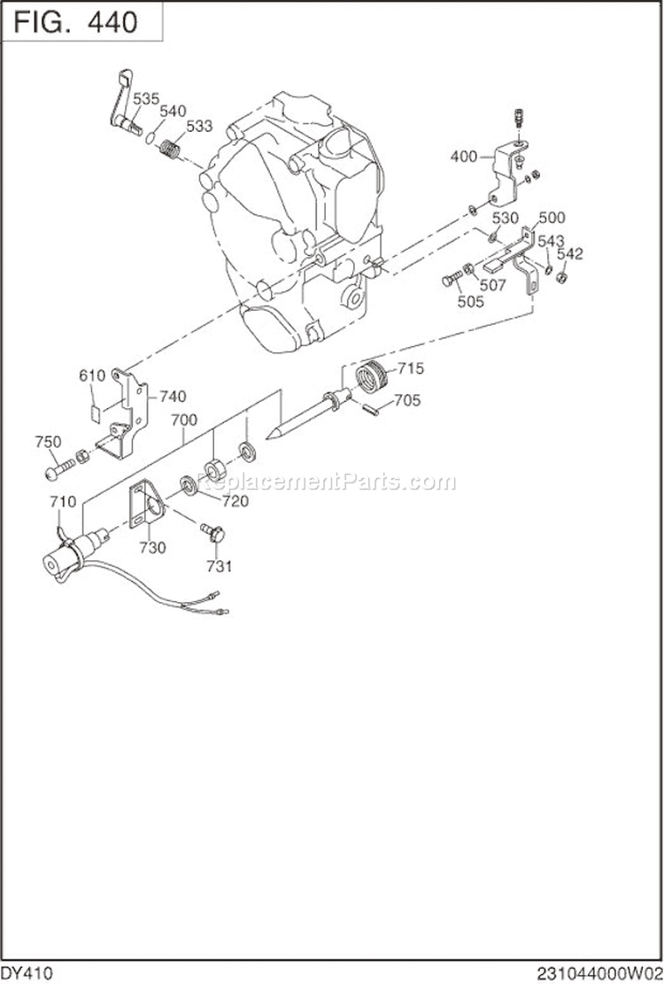 Page J Diagram and Parts List for DY410D8167S  Subaru Engine
