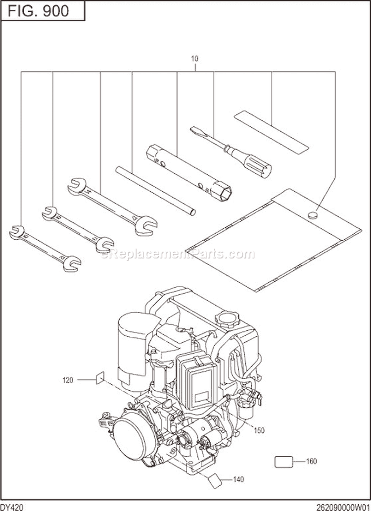 Accessories Label Diagram and Parts List for DY420BB0000  Subaru Engine