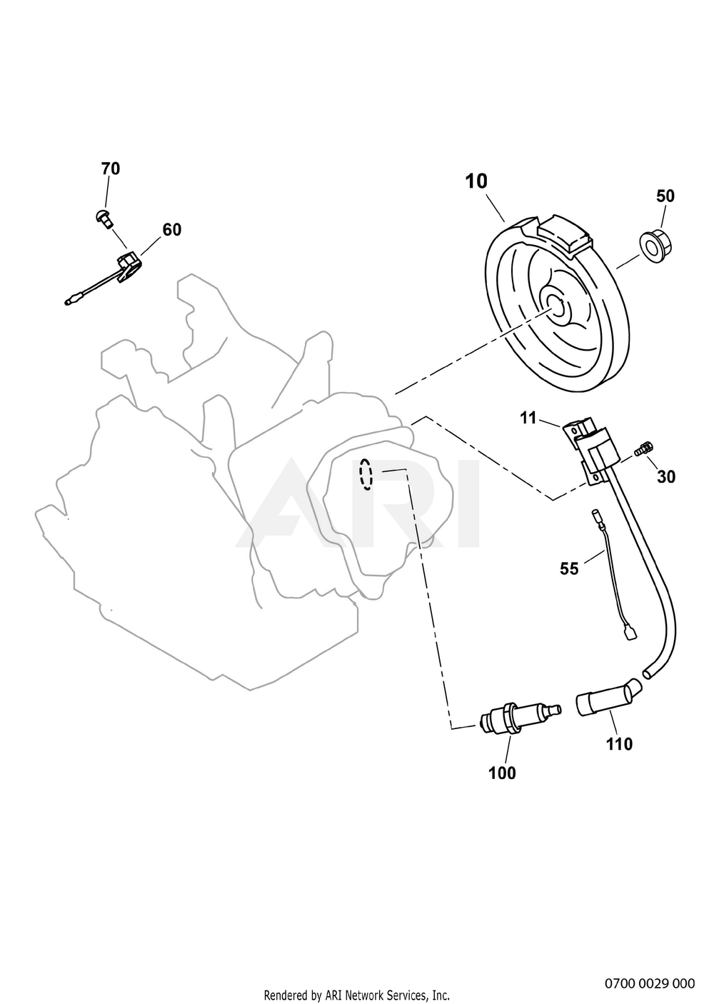 700 Ignition Diagram and Parts List for EX170DM2750  Subaru Engine