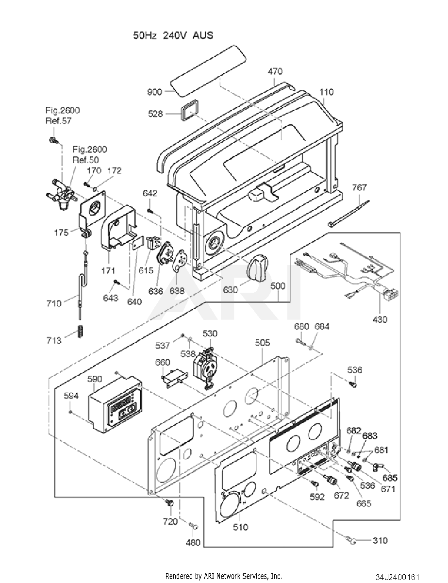 2400 Control Diagram and Parts List for RAS28018010  Subaru Generator