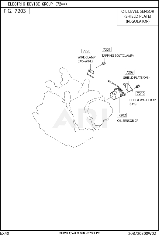 720 Electric Device Diagram and Parts List for EX400SE5021  Subaru Engine