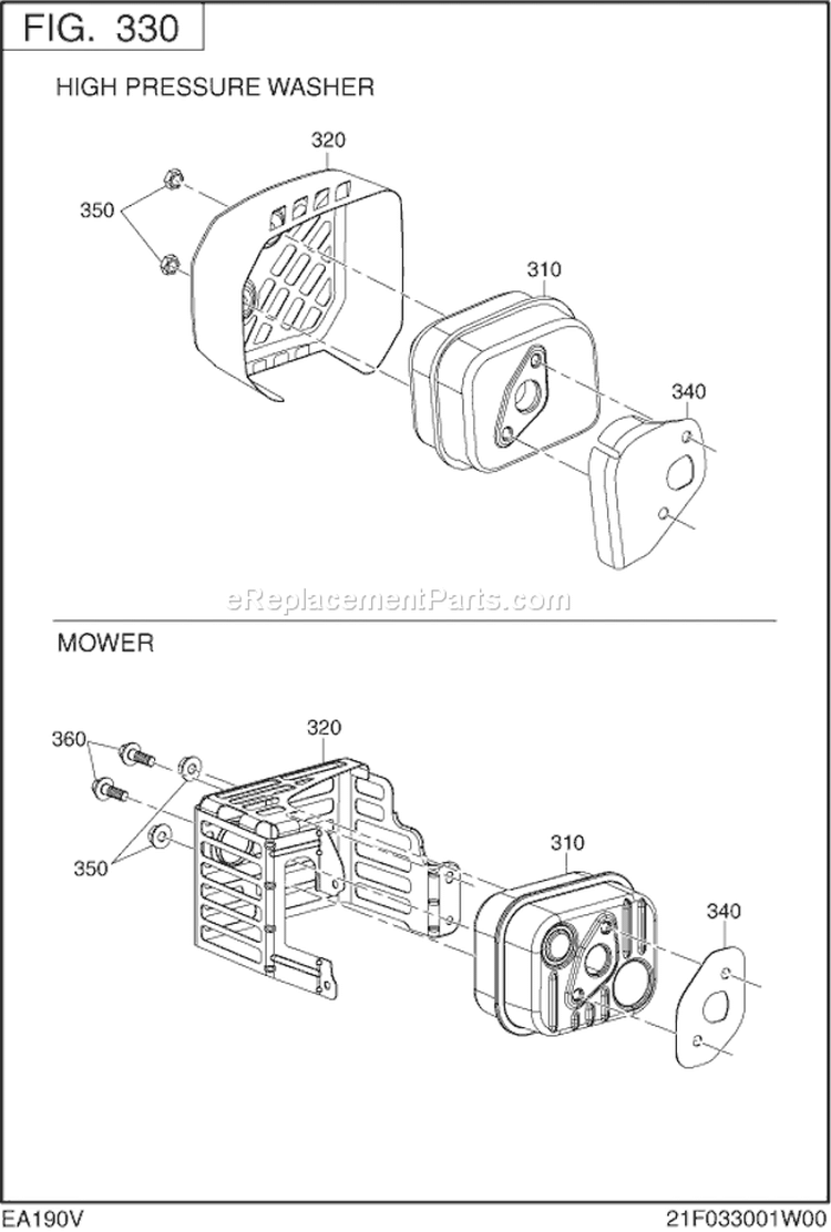 Page E Diagram and Parts List for EA190V50030  Subaru Engine