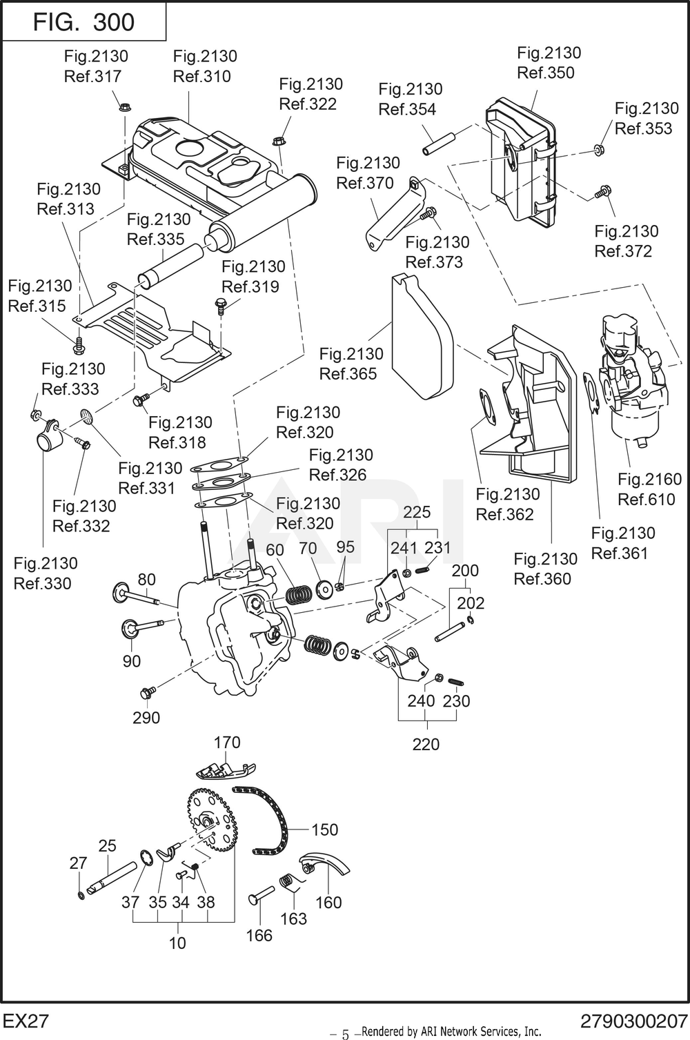 300 Intake And Exhaust Diagram and Parts List for RAS43023510  Subaru Generator