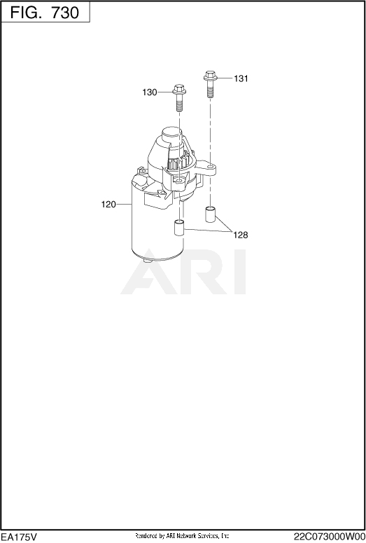 730 Electric Device Diagram and Parts List for EA175VS7501  Subaru Engine