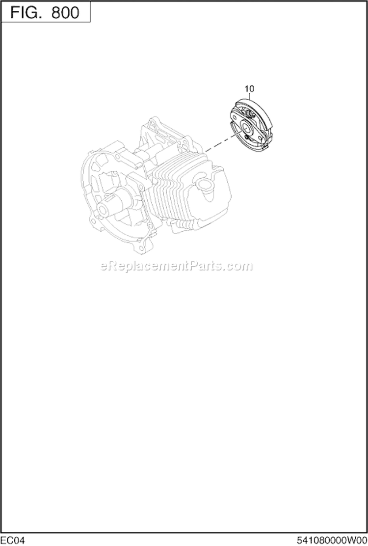 Clutch Diagram and Parts List for EC04EAX0515  Subaru Engine