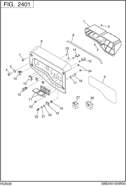 Control Box Diagram and Parts List for RGN38118000 RGN3800 Subaru Generator