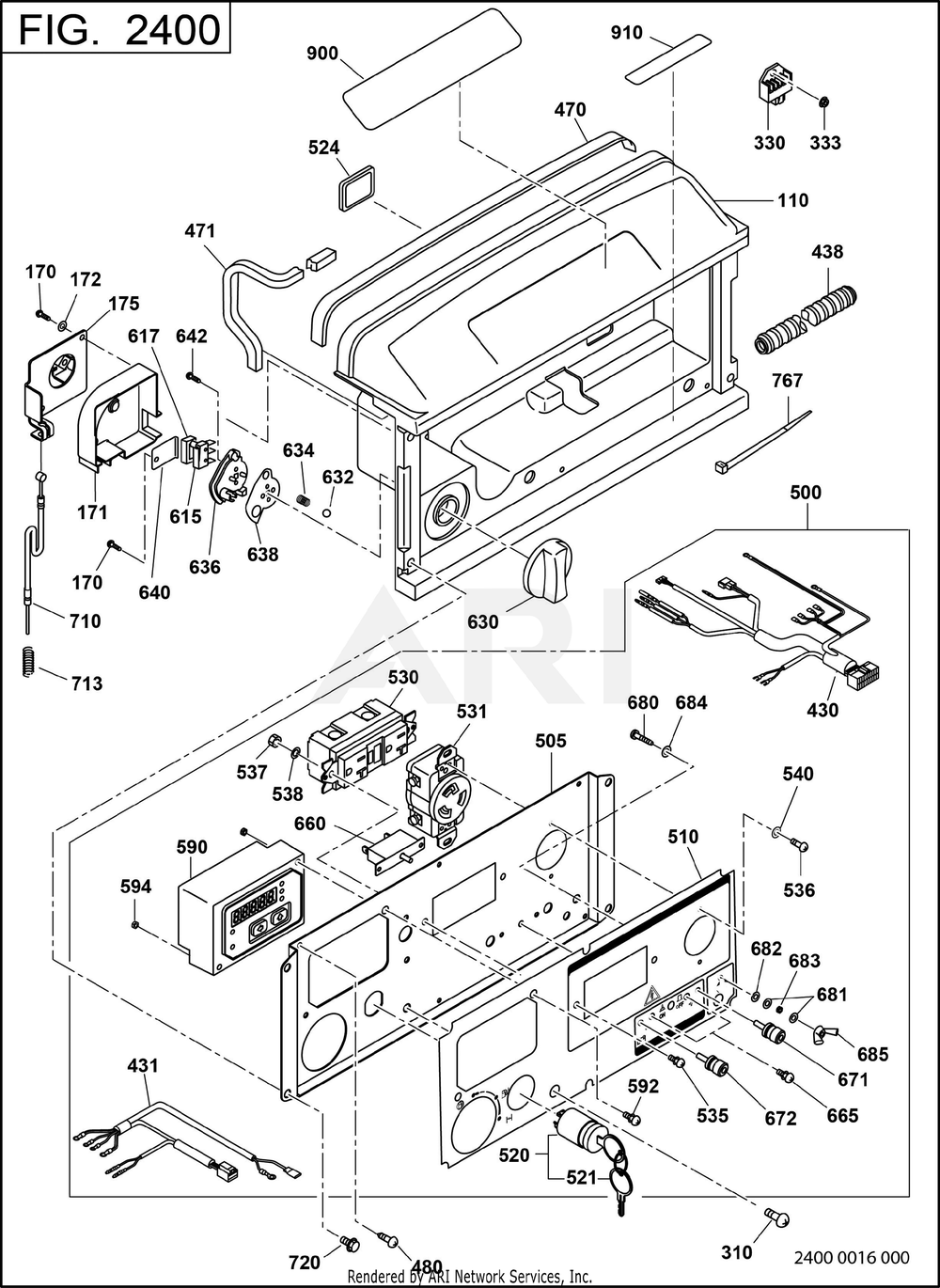 2400 Control Diagram and Parts List for RAS43023514  Subaru Generator