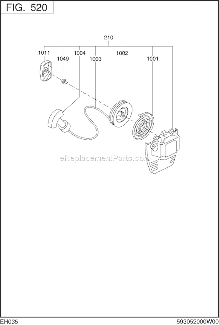 Page F Diagram and Parts List for EH035AX0203  Subaru Engine