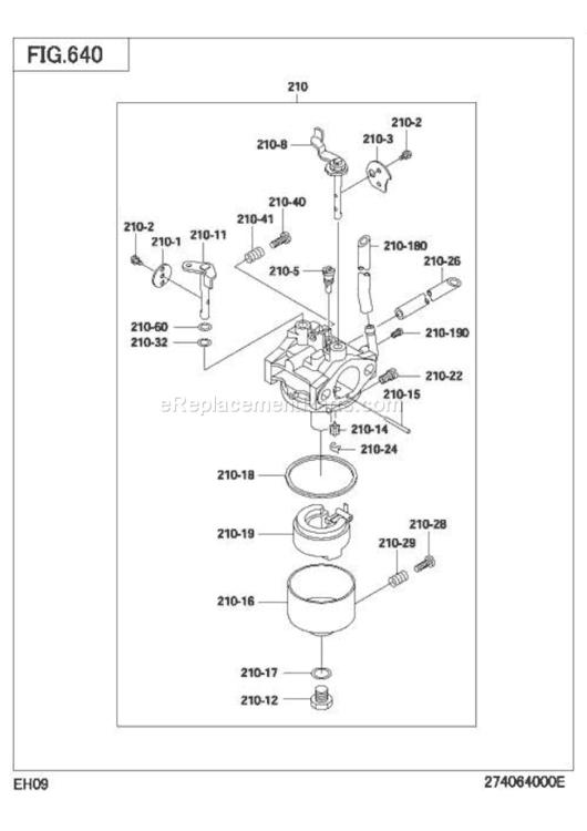 Page J Diagram and Parts List for EH090D42190  Subaru Engine