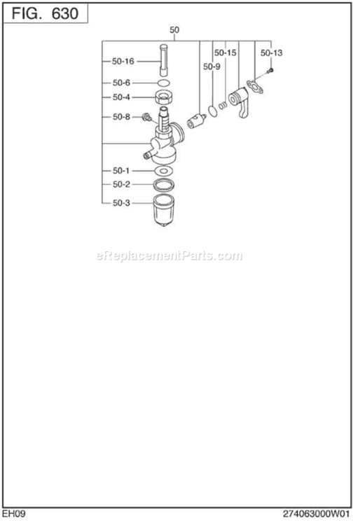 Page I Diagram and Parts List for EH090D42190  Subaru Engine