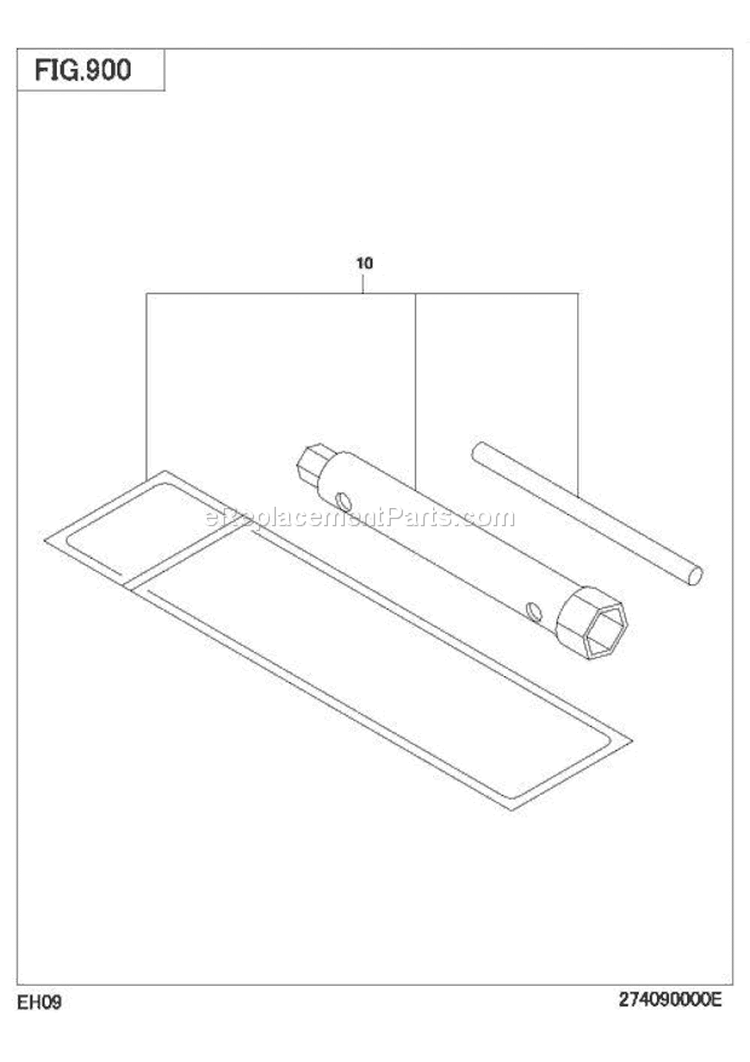 Accessories Label Gr Diagram and Parts List for EH090D42040  Subaru Engine