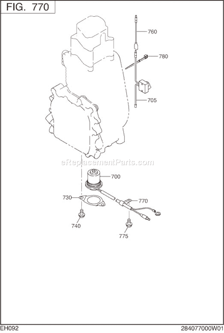 Page L Diagram and Parts List for EH092D20030  Subaru Engine