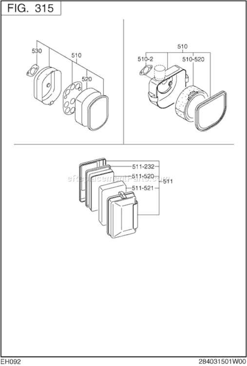 Page D Diagram and Parts List for EH092D42000  Subaru Engine