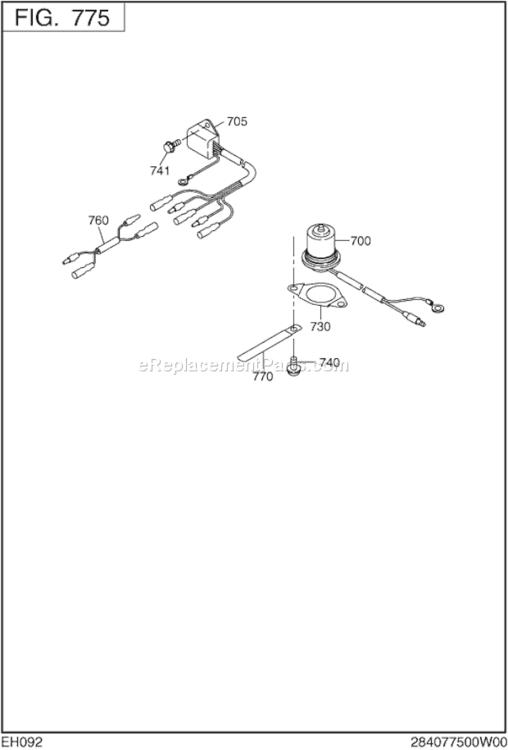 Page K Diagram and Parts List for EH092DN8110  Subaru Engine