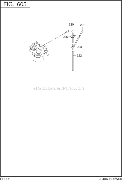 Fuel Lubricant Diagram and Parts List for EH092DN8510  Subaru Engine