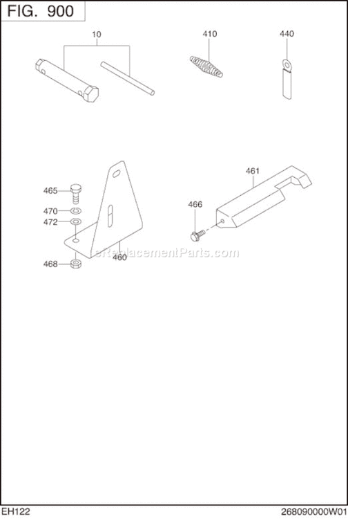 Accessories Diagram and Parts List for EH122B02030  Subaru Engine